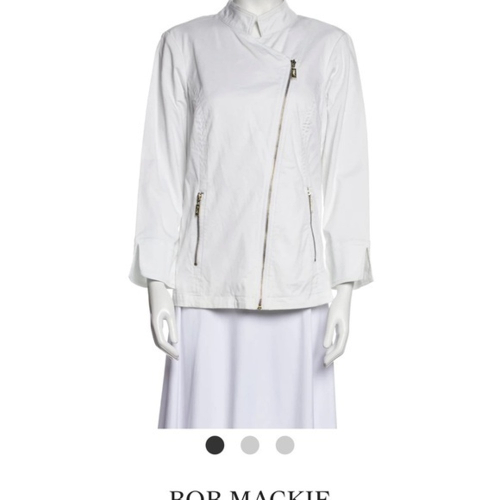 Vintage Bob Mackie wearable art jacket. Deadstock White Gold Tone Zippers. 2X
